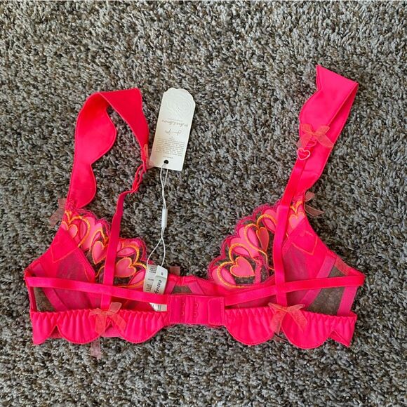 FOR LOVE & LEMONS Graphic Hearts Sheer Bra Size small NWT - Picture 5 of 8